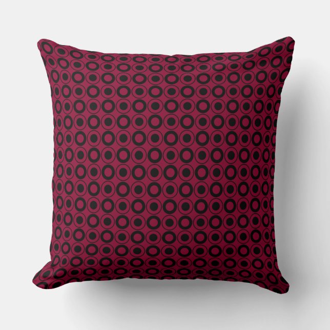Mazipoodles Polka Dot Donuts - Red Cherry Black Kudde (Framsida)