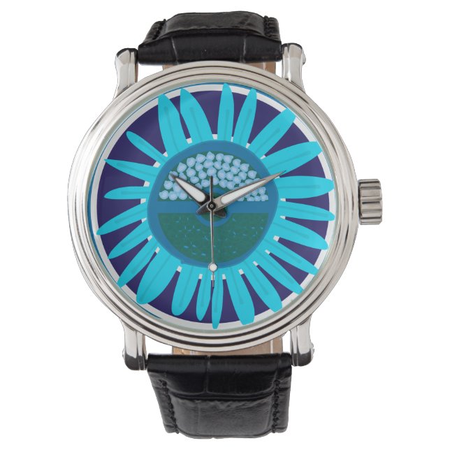 Mazipoodles Solros Sunshine: Blue 1 Armbandsur (Framsida)