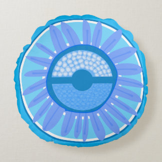 Mazipoodles Solros Sunshine: Blue 4 Rund Kudde