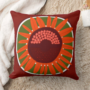 Mazipoodles Solros Sunshine: Brown Grönt Orange Kudde