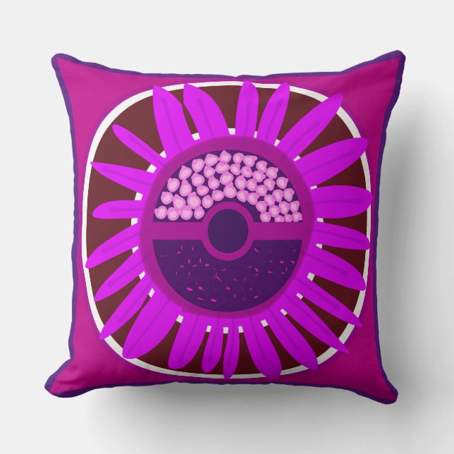 Mazipoodles Solros Sunshine: Magenta Kudde (Framsida)