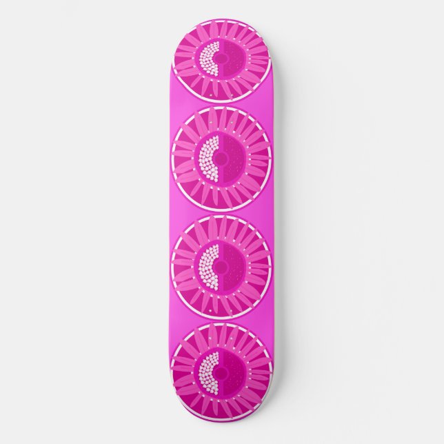 Mazipoodles Solros Sunshine: Rosa Mini Skateboard Bräda 18,5 Cm (Framsida)