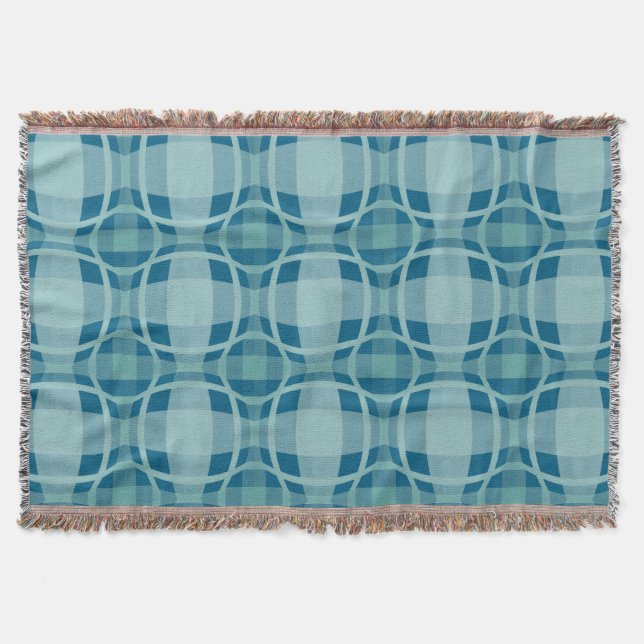 Mazipoodles Square Circle Plaid Baby Blue Filt (Framsidan)