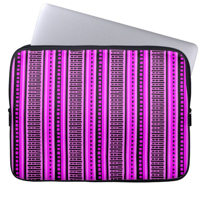 MAZIPOODLES Stripe Ribbed Knitting Mönster 001 B Laptop Fodral (Framsidan)