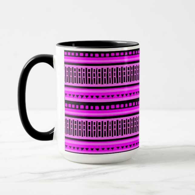 MAZIPOODLES Stripe Ribbed Knitting Mönster 002 B Mugg (Vänster)