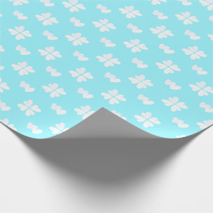 Mazipoodles White Hearts on Turquise Blue Presentpapper