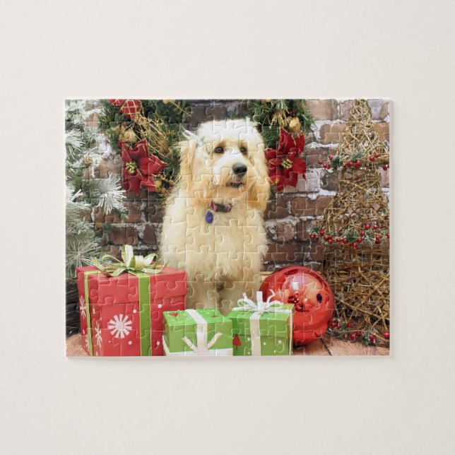 Mazy jul - GoldenDoodle - Pussel (Horisontell)