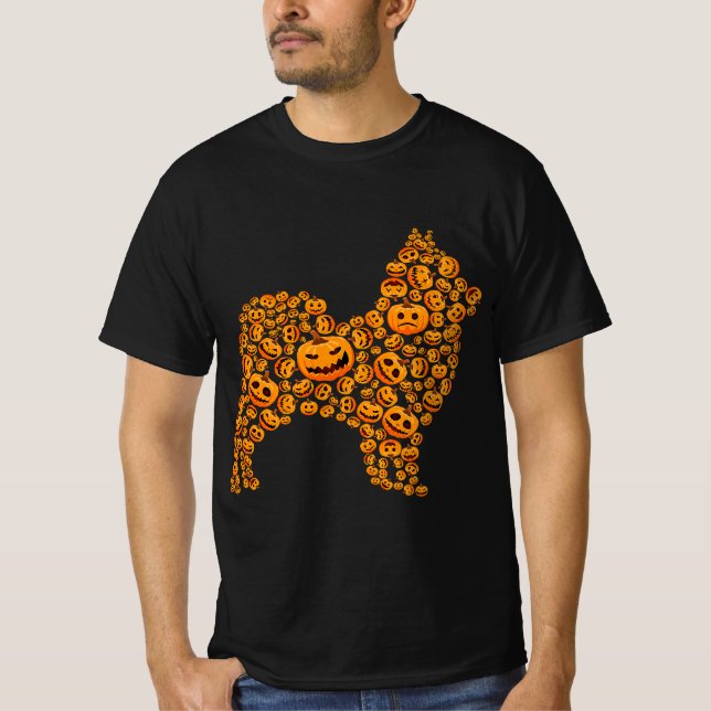 MB35 Cute Halloween Pommern Älskare T Shirt (Framsida)
