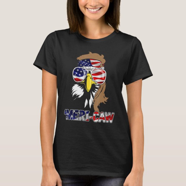 Mb35 Mullet Eagle Meri-Caw 4:e juli, oberoende T Shirt (Framsida)