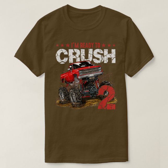 Mb 2:a födelsedag Jag är Redo Crush Monster Lastbi T Shirt (Design framsida)