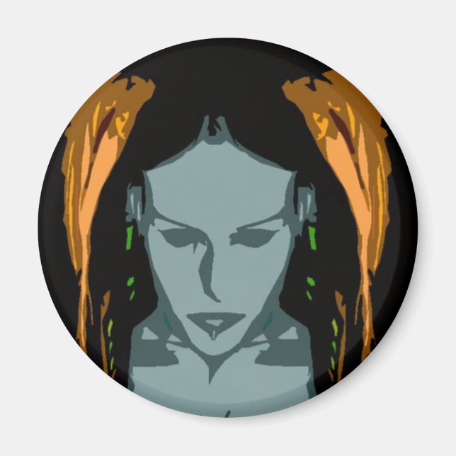 MB Cyber Chick Vector Art Magnet (Framsidan)