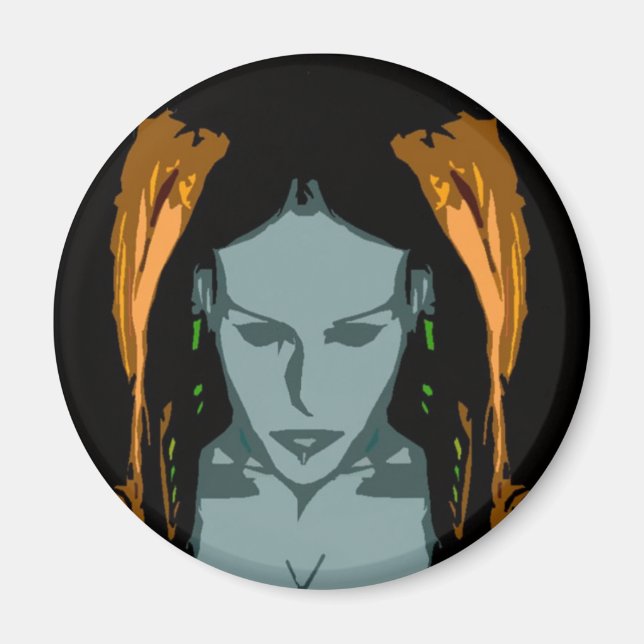 MB Cyber Chick Vector Art Magnet (Framsidan)