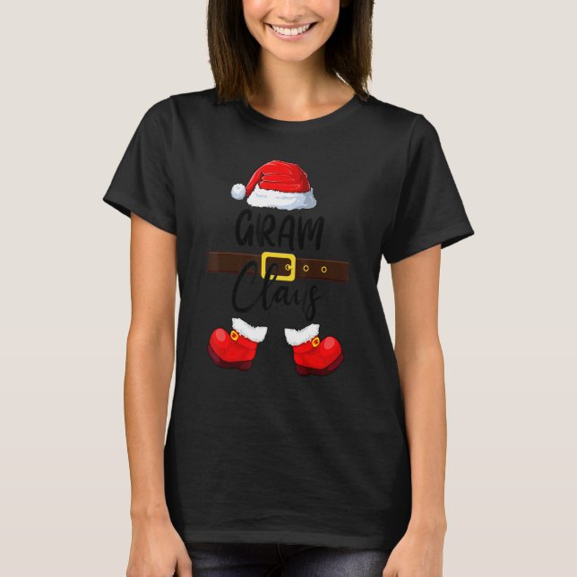 Mb Gram Claus Santa Hat Pajamas Christmas Matching T Shirt (Framsida)