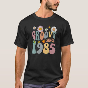 Mb Groovy sedan 1985 Retro Hippie Flower 37 Birt T Shirt