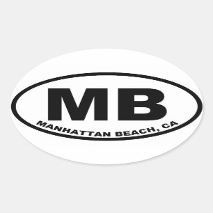 MB Manhattan Beach Ovalt Klistermärke