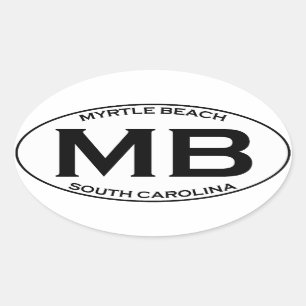 MB - Myrtle Beach South Carolina Ovalt Klistermärke