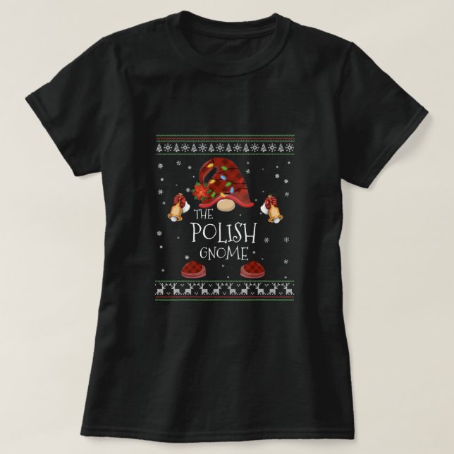 mb polsk tomtebuffelrutig julbelysning ful stil t shirt (Design framsida)