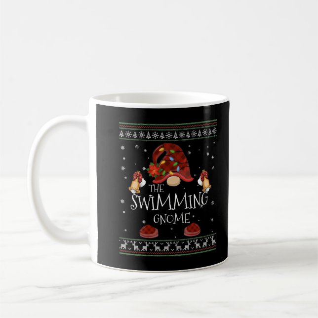 mb Simmande Gnome Buffalo Rutig Julbelysning Fåfän Kaffemugg (Vänster)