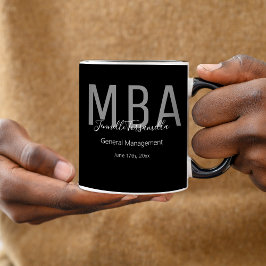 MBA Black Grått White Date Namn Student grad Mugg