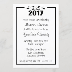 MBA-examen 2017 Examen inbjudan (Svarta mössor)