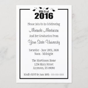 MBA Grad 2016 Studenten Inbjudan (Svarta kranar)