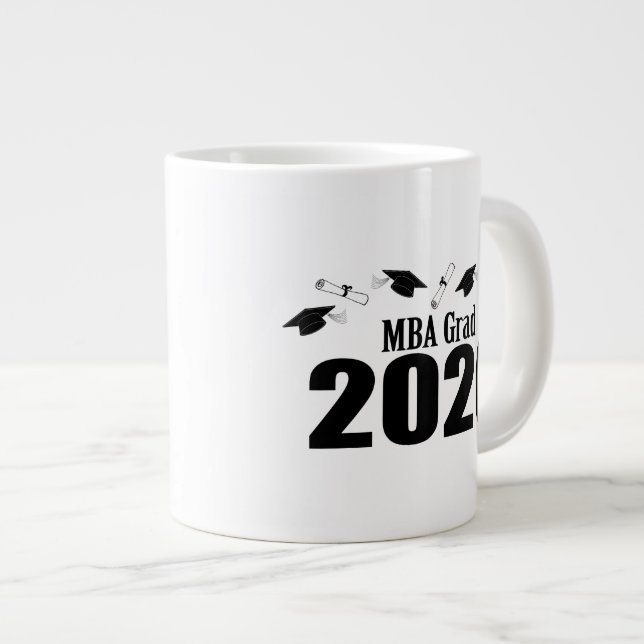 MBA Grad 2020 Caps and Diplomas (Black) Jumbo Mugg (Framsida höger)