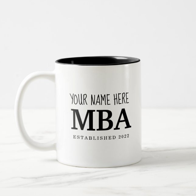 MBA Master of Business Administration Studenten  Två-Tonad Mugg (Vänster)