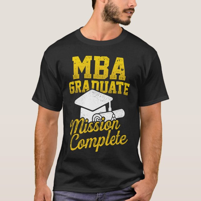 MBA Student Study Cap Business Degree Graduation T Shirt (Framsida)