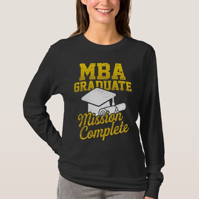 MBA Student Study Cap Business Degree Graduation T Shirt (Framsida)