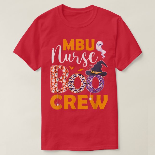 MBU Nurse Boo Crew Spooky Boo Ghost Halloween-kost T Shirt (Design framsida)