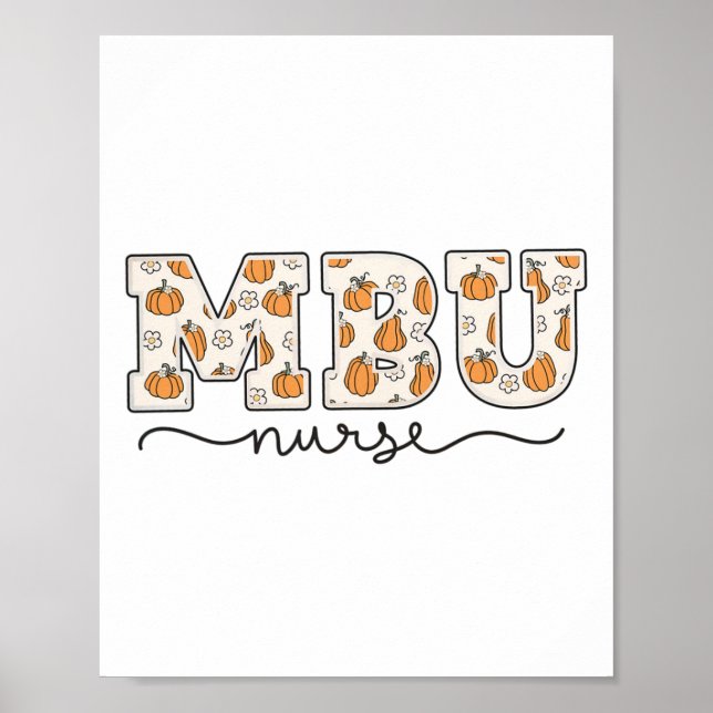 Mbu Nurse Pumpkin Fall Mor Poster (Framsidan)