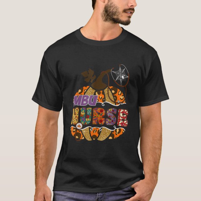 MBU Nurse Stethoscope Nursing Halloween Pumpkin Le T Shirt (Framsida)