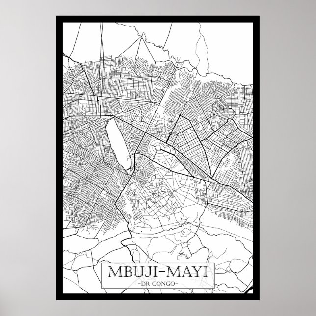 Mbuji-Mayi Democratic Republic of the Congo Map Poster (Framsidan)
