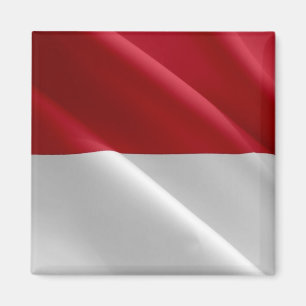 MC002 MONEGASQUE Wavig FLAGGA, Furstendömet Monaco Magnet
