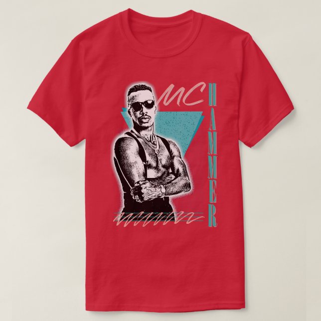 MC Hammer Retro Stil Fläkt Art Design T Shirt (Design framsida)