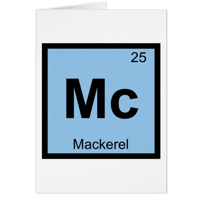 Mc - Makrill Fisk Kemi Periodiska Systemet Symbol Hälsningskort (Framsidan)