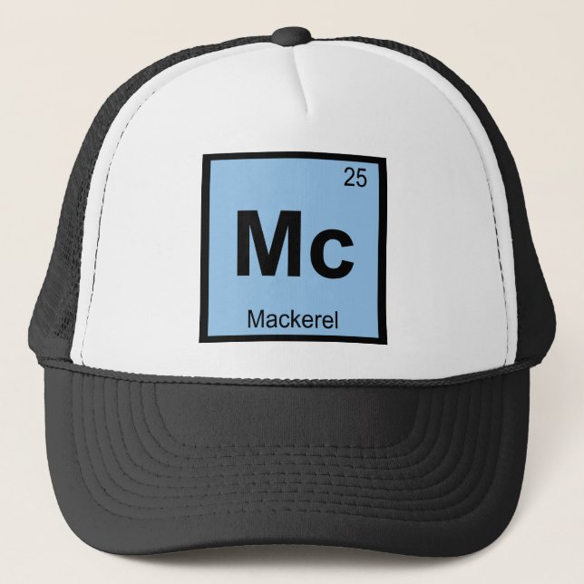 Mc - Makrill Fisk Kemi Periodiska Systemet Symbol Keps (Framsida)