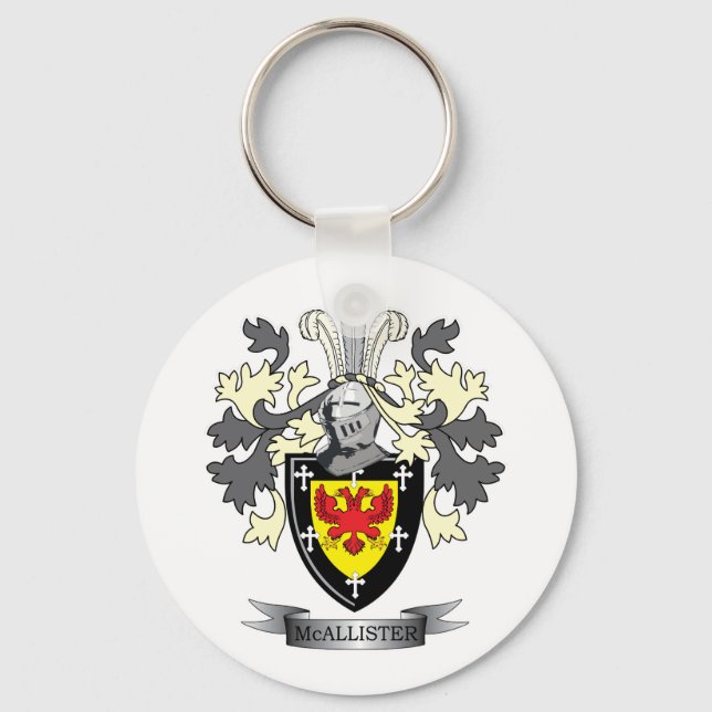 McAllister Family Crest Jackar om Arm Nyckelring (Framsida)