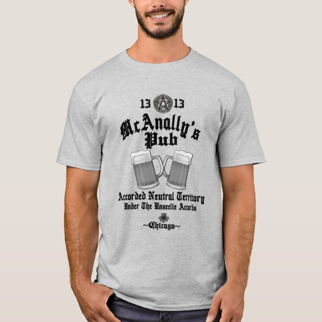 McAnally's Pub Svart Logotyp T Shirt (Framsida)