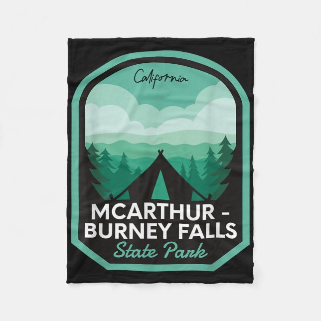 Mcarthur Burney Falls State Park Ca Camping Fleecefilt (Framsidan)