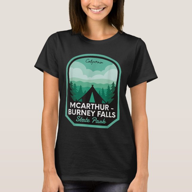 Mcarthur Burney Falls State Park Ca Camping T Shirt (Framsida)