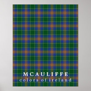McAuliffe Tartan Färg of Ireland Poster
