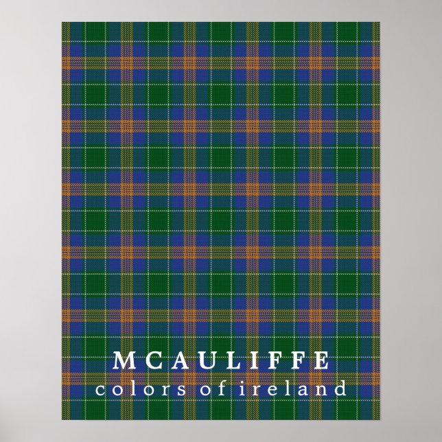 McAuliffe Tartan Färg of Ireland Poster (Framsidan)
