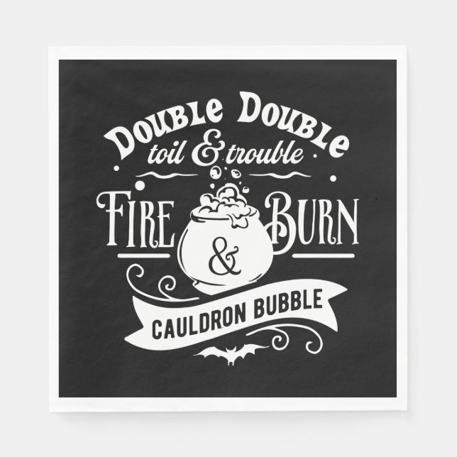Mcbeth witches stavtypografi Halloween Pappersservett (Framsidan)