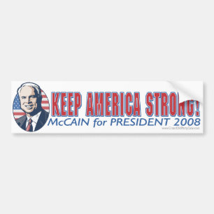 McCain behållaAmerika stark bildekal
