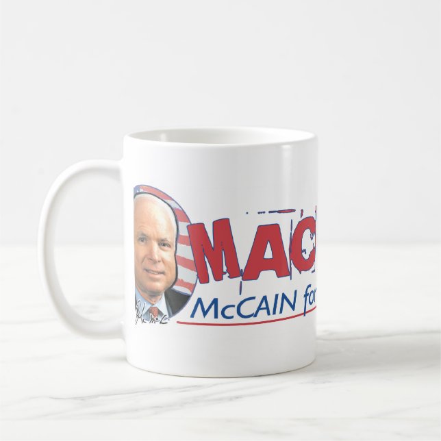 McCain för presidentmugg Kaffemugg (Vänster)