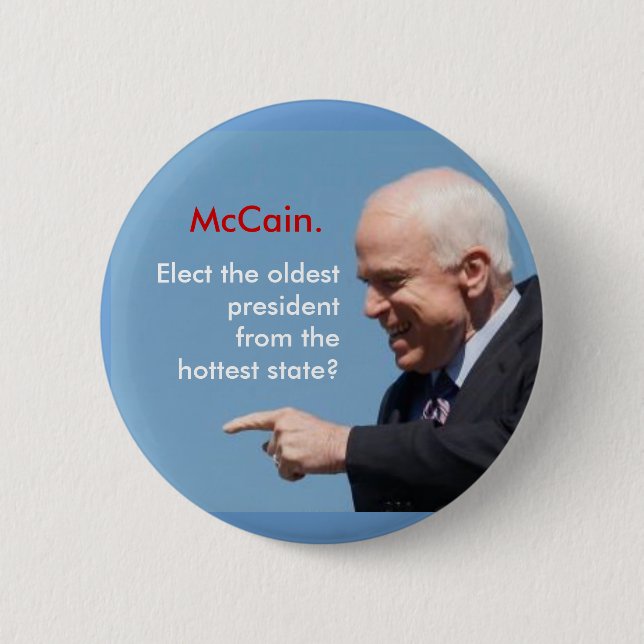 McCain McCain. som är utvald den äldsta Knapp (Framsida)