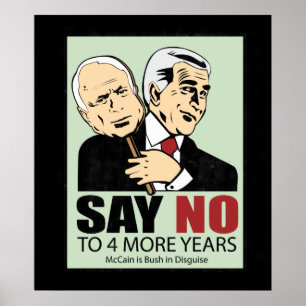 McCain och Bush. Förklädnad Poster
