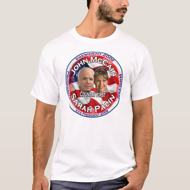 McCain Palin land först T-shirt (Framsida)