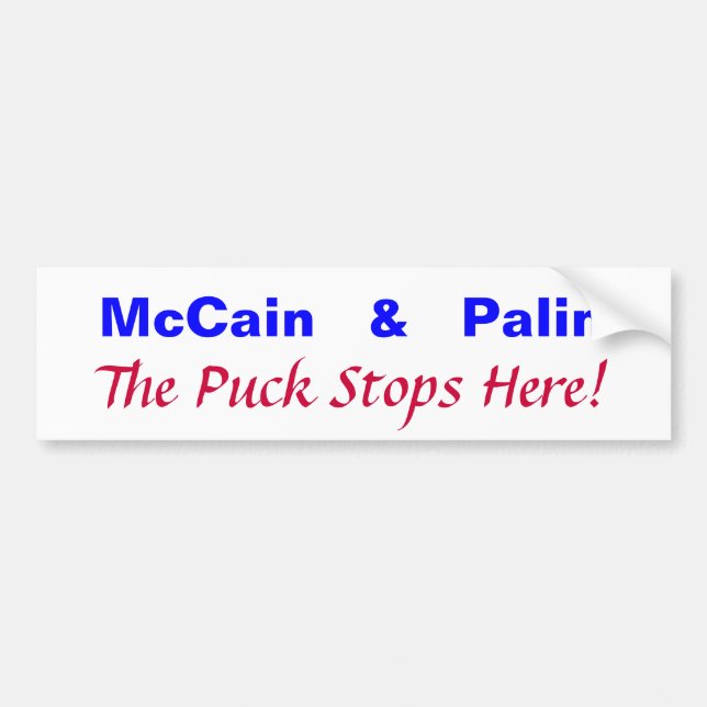 McCain   &   Palin, pucken stoppar här! Bildekal (Framsidan)